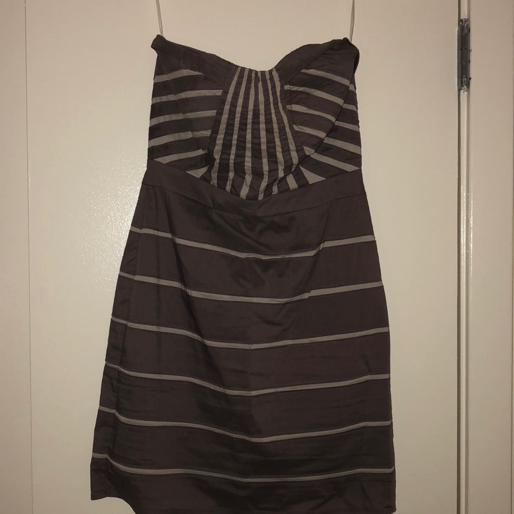 Chocolate and khaki cocktail dress